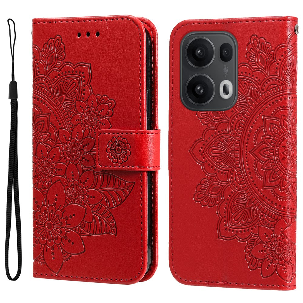 Oppo Reno14 Pro 5G (Kina) / Oppo Reno13 Pro 5G / Oppo Reno14 Pro 5G (Global) fodral blommönster PU-läder plånboksfodral