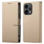 For Oppo Reno14 5G (Global) Case Magnetic Snap Litchi Texture Leather Wallet Phone Cover with Wrist Strap