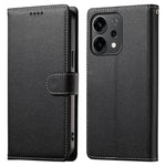 For Oppo Reno14 5G (Global) Case Magnetic Snap Litchi Texture Leather Wallet Phone Cover with Wrist Strap