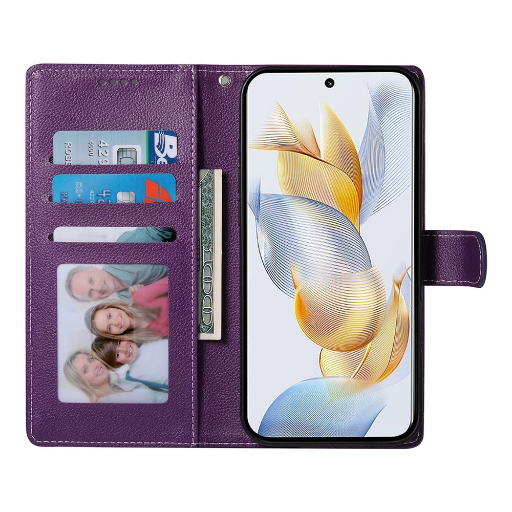 For Huawei nova 14 Ultra 5G Case Magnetic Snap Litchi Texture Leather Wallet Phone Cover with Wrist Strap