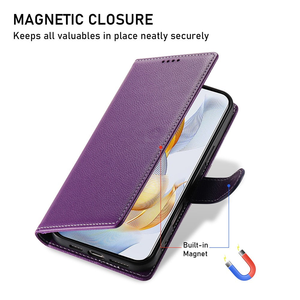 For Huawei nova 14 Ultra 5G Case Magnetic Snap Litchi Texture Leather Wallet Phone Cover with Wrist Strap