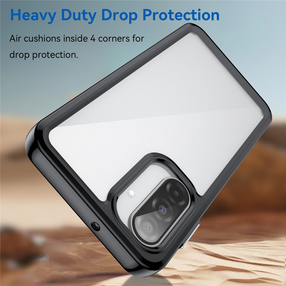 WANLONFENG-mobilcover til Samsung Galaxy A17 5G / A17 4G, XC-serien, TPU-akrylcover med hærdet glas (stort linsehul)