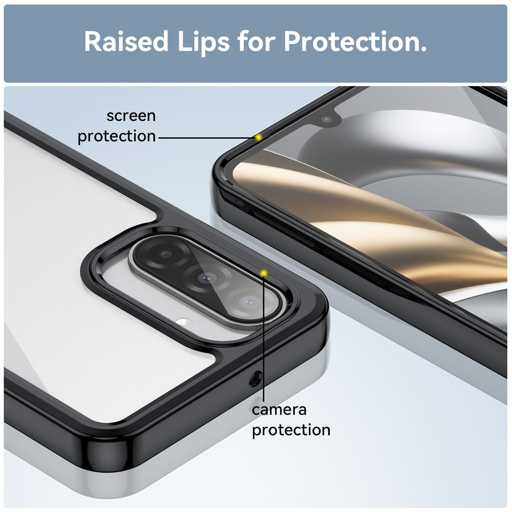 WANLONFENG-mobilcover til Samsung Galaxy A17 5G / A17 4G, XC-serien, TPU-akrylcover med hærdet glas (stort linsehul)