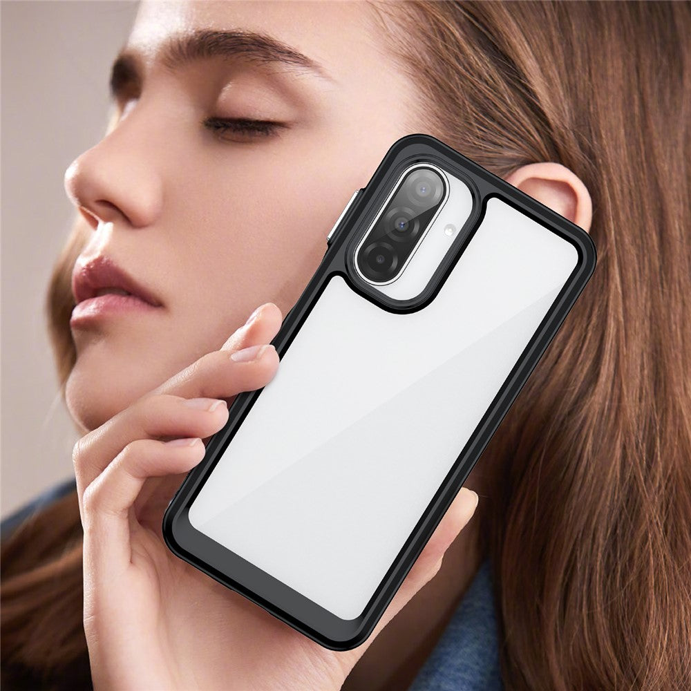 WANLONFENG-mobilcover til Samsung Galaxy A17 5G / A17 4G, XC-serien, TPU-akrylcover med hærdet glas (stort linsehul)