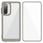 WANLONFENG-mobilcover til Samsung Galaxy A17 5G / A17 4G, XC-serien, TPU-akrylcover med hærdet glas (stort linsehul)