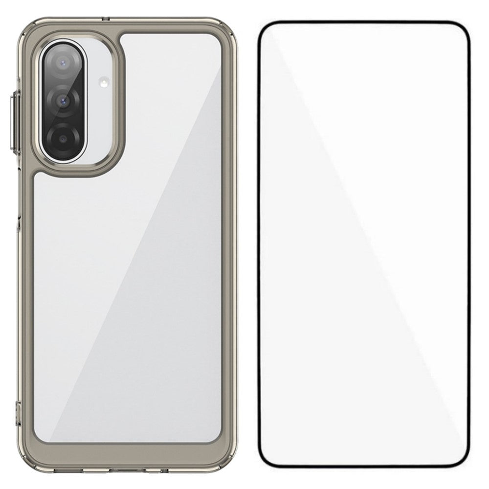 WANLONFENG-mobilcover til Samsung Galaxy A17 5G / A17 4G, XC-serien, TPU-akrylcover med hærdet glas (stort linsehul)