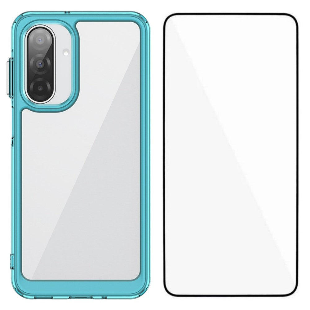 WANLONFENG-mobilcover til Samsung Galaxy A17 5G / A17 4G, XC-serien, TPU-akrylcover med hærdet glas (stort linsehul)