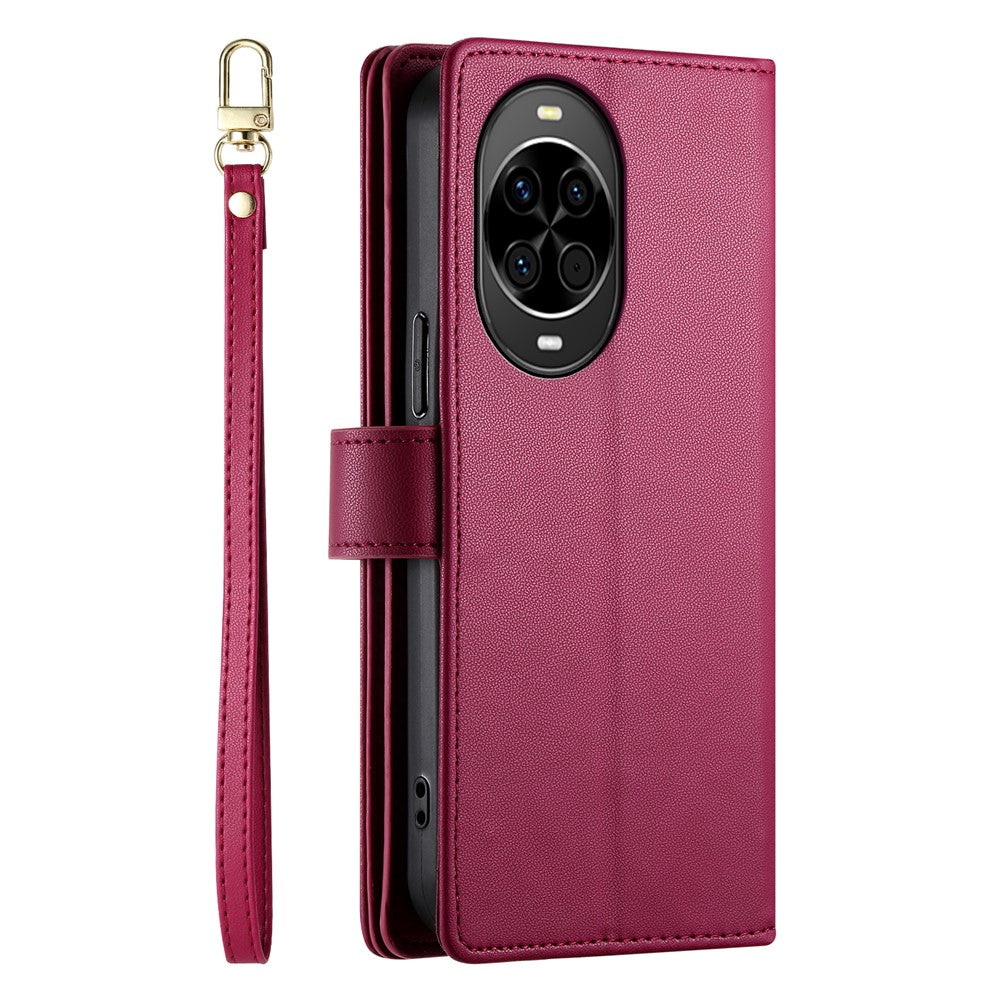 For Huawei nova 14 5G Case Zipper Pocket Wallet Leather Phone Cover with Straps