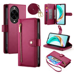 For Huawei nova 14 Pro 5G Case Zipper Pocket Wallet Leather Phone Cover with Straps