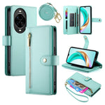 For Huawei nova 14 Pro 5G Case Zipper Pocket Wallet Leather Phone Cover with Straps