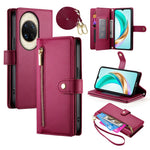 For Huawei nova 14 Ultra 5G Case Zipper Pocket Wallet Leather Phone Cover with Straps
