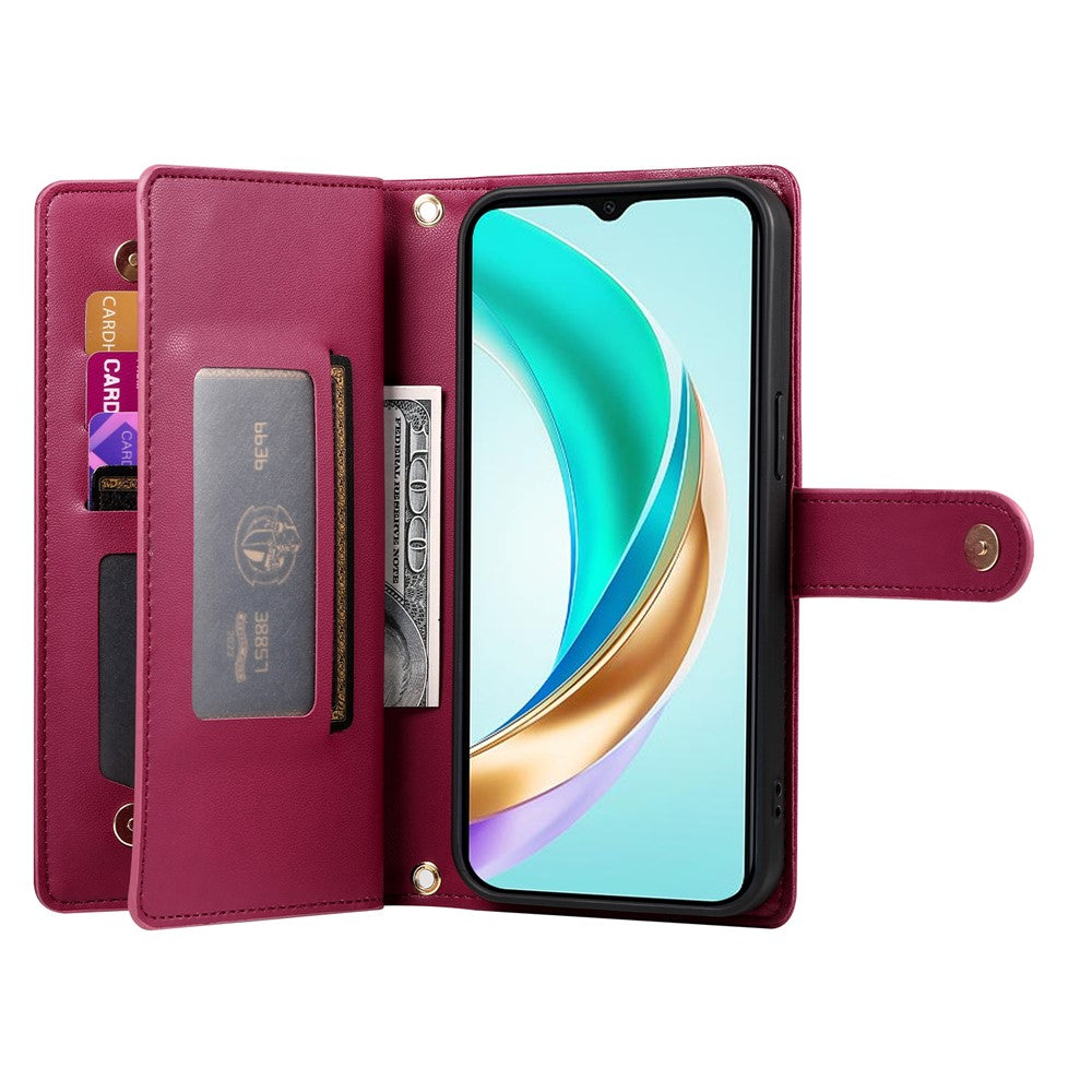 For Huawei nova 14 Ultra 5G Case Zipper Pocket Wallet Leather Phone Cover with Straps