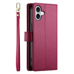 Til iPhone 17 Etui Lynlåslomme Pung Lædertelefoncover med Stropper