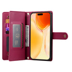Til iPhone 17 Etui Lynlåslomme Pung Lædertelefoncover med Stropper