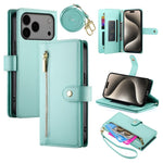 Til iPhone 18 Pro Max / 17 Pro Max Cover Lynlåslomme Pung Læder Telefoncover med Remme