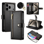 Til iPhone 18 Pro Max / 17 Pro Max Cover Lynlåslomme Pung Læder Telefoncover med Remme