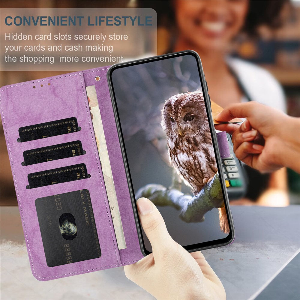 For Honor 400 5G (Global) Case Owl Imprinted PU Leather Wallet Phone Cover with Wrist Strap