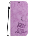 For Honor 400 5G (Global) Case Owl Imprinted PU Leather Wallet Phone Cover with Wrist Strap