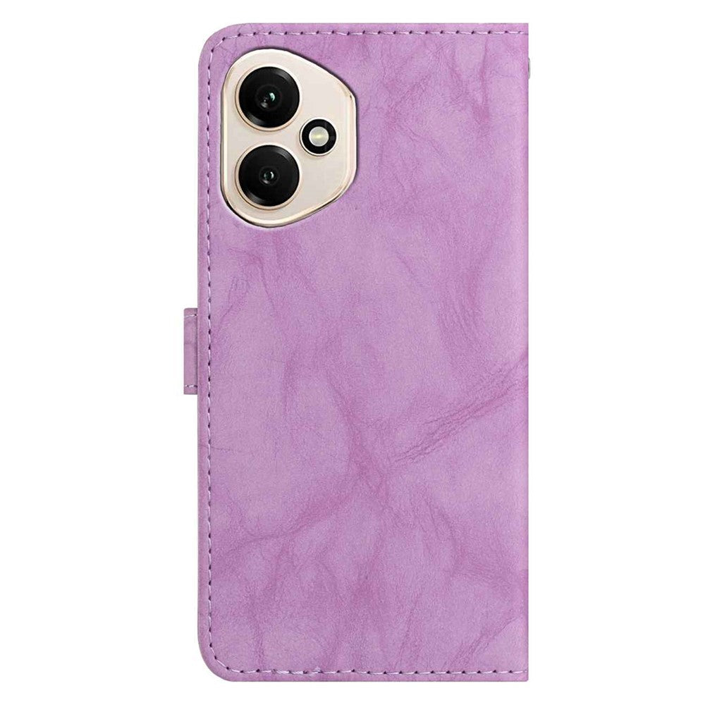 For Honor 400 5G (Global) Case Owl Imprinted PU Leather Wallet Phone Cover with Wrist Strap