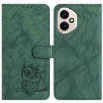For Honor 400 5G (Global) Case Owl Imprinted PU Leather Wallet Phone Cover with Wrist Strap