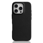 MELKCO For iPhone 16 Pro Max Magnetic Case Genuine Cow Leather PC Phone Back Cover