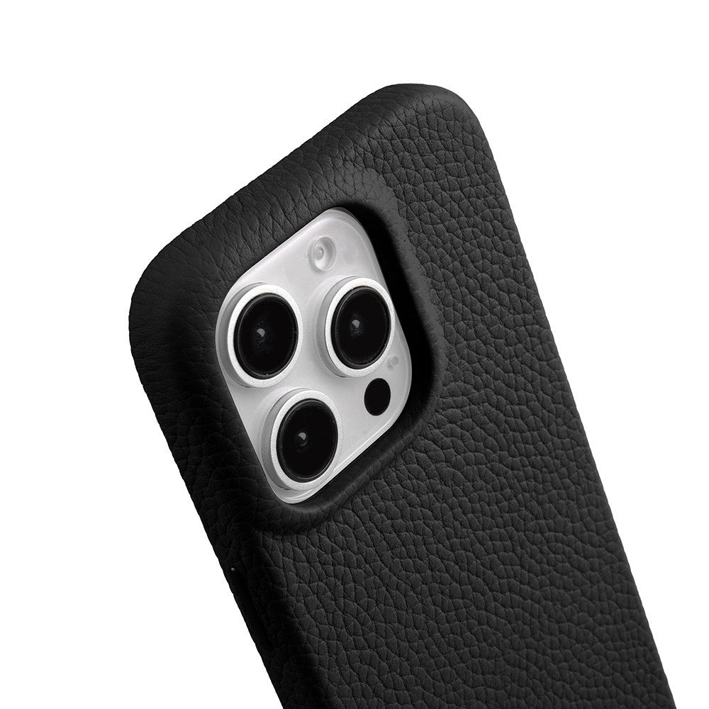 MELKCO For iPhone 16 Pro Max Magnetic Case Genuine Cow Leather PC Phone Back Cover