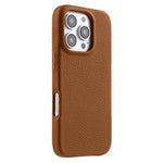 MELKCO For iPhone 16 Pro Max Magnetic Case Genuine Cow Leather PC Phone Back Cover