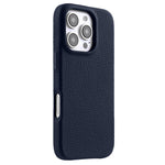 MELKCO For iPhone 16 Pro Max Magnetic Case Genuine Cow Leather PC Phone Back Cover