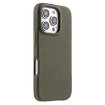 MELKCO For iPhone 16 Pro Max Magnetic Case Genuine Cow Leather PC Phone Back Cover