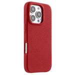 MELKCO For iPhone 16 Pro Max Magnetic Case Genuine Cow Leather PC Phone Back Cover