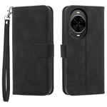 DIERFENG DF-03 For Huawei nova 14 5G Case Lines Imprint Wallet Leather Phone Cover with Wrist Strap