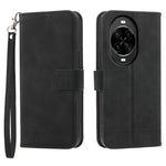 DIERFENG DF-03 For Huawei nova 14 Pro 5G Case Lines Imprint Wallet Leather Phone Cover with Wrist Strap
