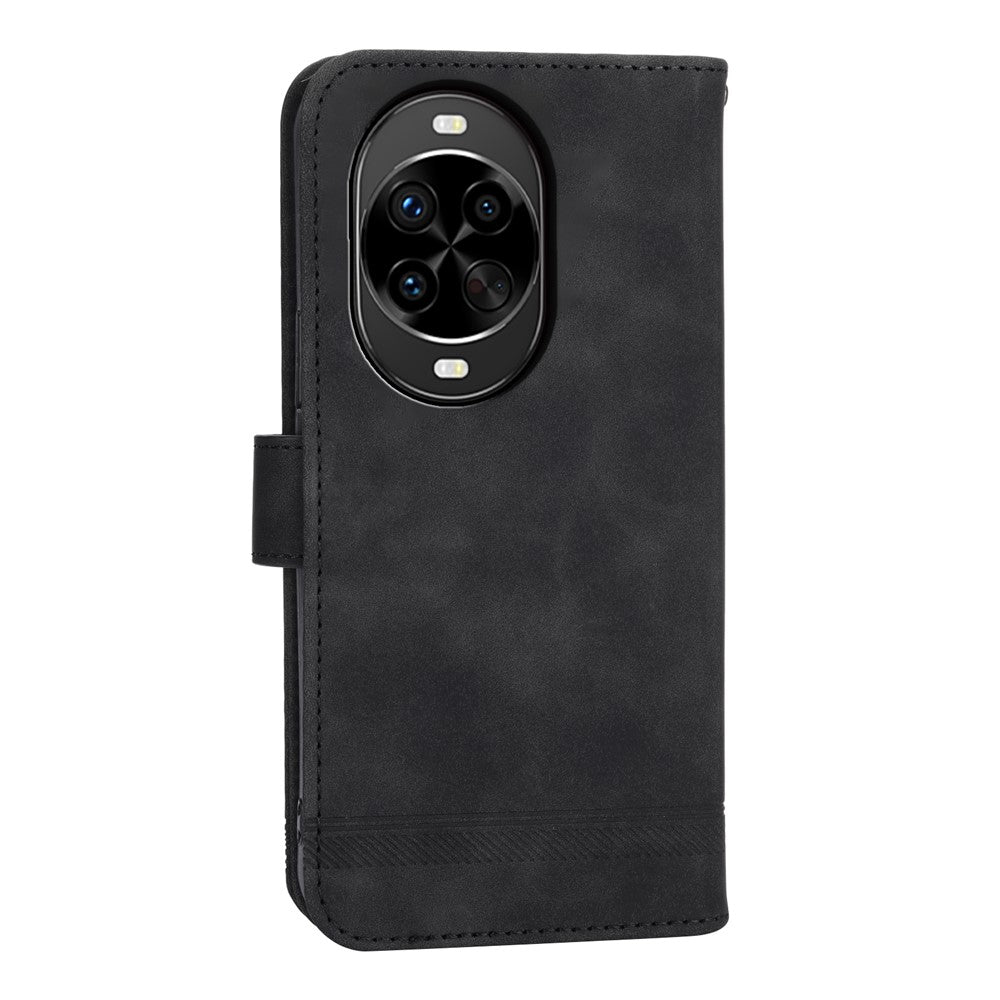 DIERFENG DF-03 For Huawei nova 14 Pro 5G Case Lines Imprint Wallet Leather Phone Cover with Wrist Strap