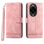DIERFENG DF-03 For Huawei nova 14 Pro 5G Case Lines Imprint Wallet Leather Phone Cover with Wrist Strap