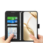 DIERFENG DF-03 For Huawei nova 14 Ultra 5G Case Lines Imprint Wallet Leather Phone Cover with Wrist Strap