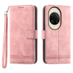 DIERFENG DF-03 For Huawei nova 14 Ultra 5G Case Lines Imprint Wallet Leather Phone Cover with Wrist Strap