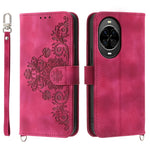 For Huawei nova 14 5G Case Flower Pattern PU Leather Wallet Phone Cover with Strap