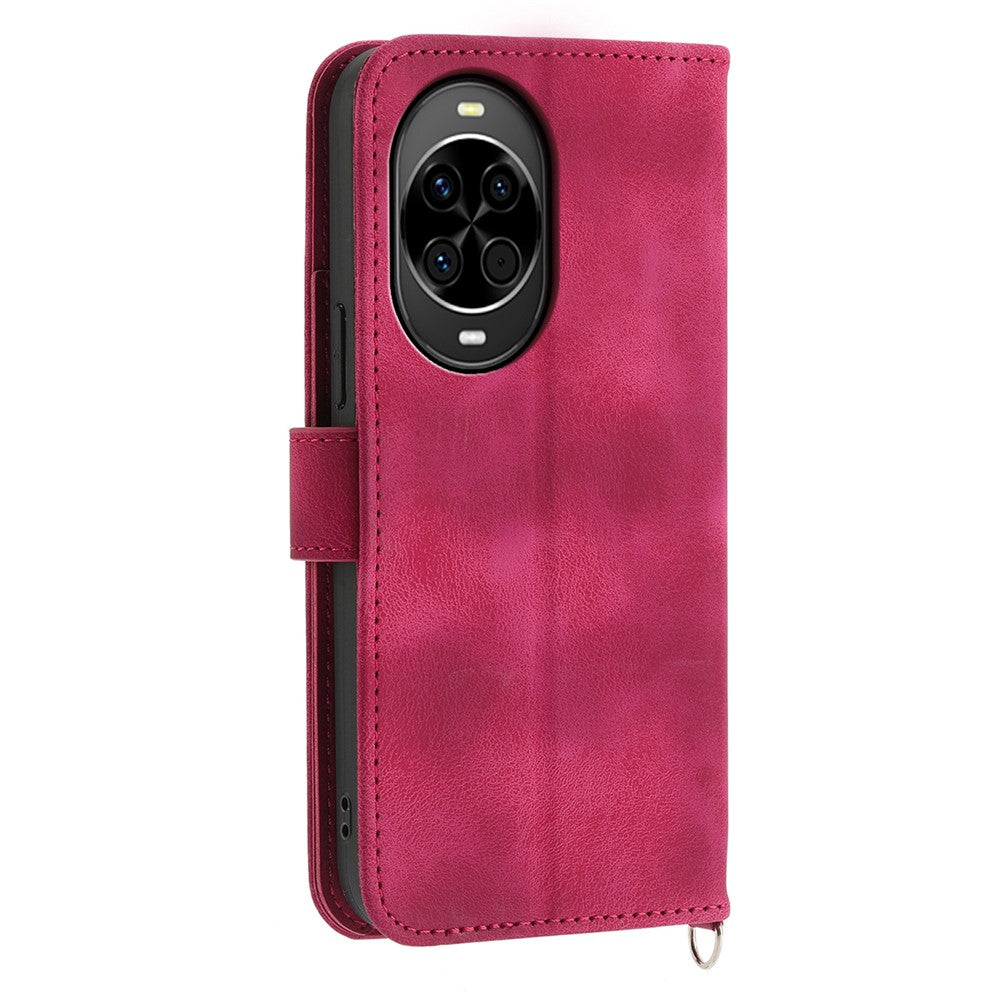 For Huawei nova 14 5G Case Flower Pattern PU Leather Wallet Phone Cover with Strap