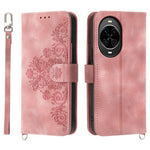 For Huawei nova 14 5G Case Flower Pattern PU Leather Wallet Phone Cover with Strap