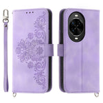 For Huawei nova 14 Pro 5G Case Flower Pattern PU Leather Wallet Phone Cover with Strap