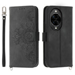 For Huawei nova 14 Pro 5G Case Flower Pattern PU Leather Wallet Phone Cover with Strap