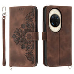 For Huawei nova 14 Ultra 5G Case Flower Pattern PU Leather Wallet Phone Cover with Strap