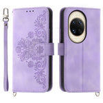 For Huawei nova 14 Ultra 5G Case Flower Pattern PU Leather Wallet Phone Cover with Strap