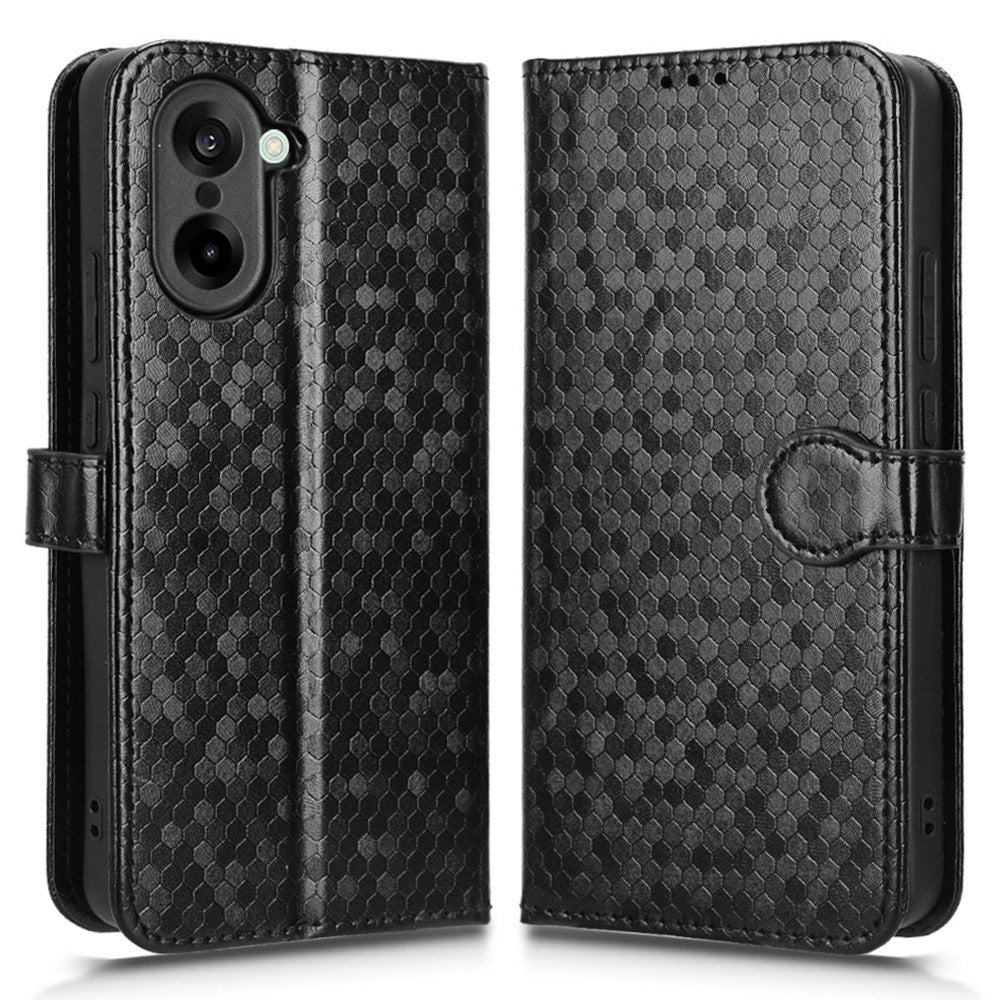 OnePlus Nord CE5 5G / Ace 5 Racing 5G Plånboksfodral Prickmönster Avtryck PU-läder mobilskal med Handledsrem