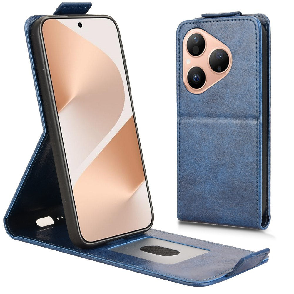 For Huawei Pura 80 Stand Case Magnetic Clasp Vertical Flip Leather Phone Cover with Card Holder