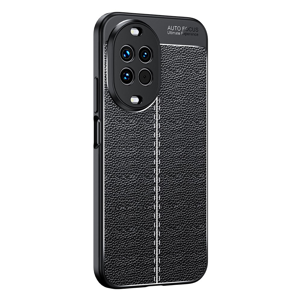 Huawei Nova 14 5G Skal Litchi Texture TPU Flexibelt mobilskal, Svart