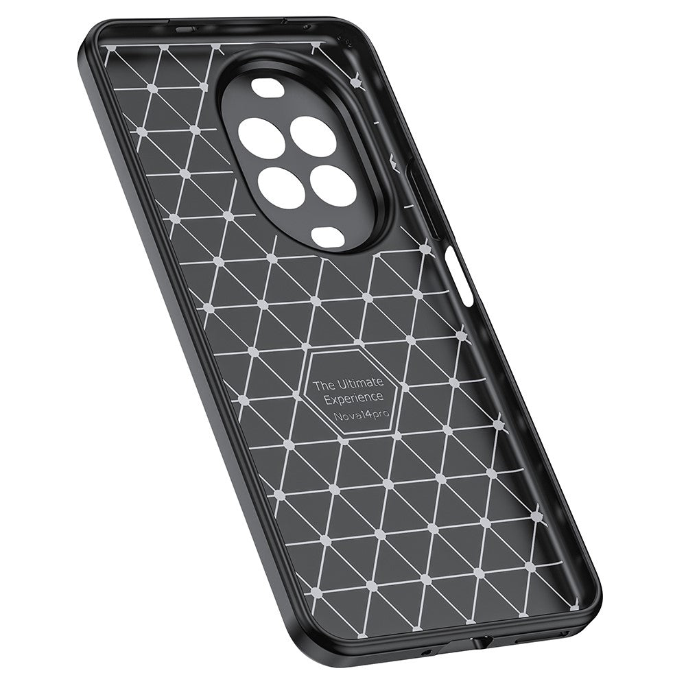 For Huawei nova 14 5G Case Litchi Texture TPU Flexible Phone Cover, Black