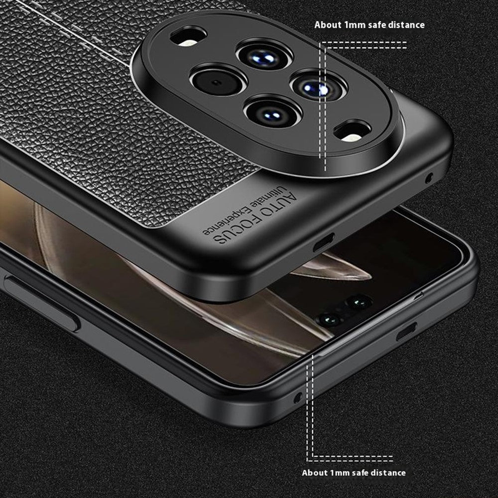 For Huawei nova 14 5G Case Litchi Texture TPU Flexible Phone Cover, Black