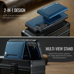AUTSPACE For Samsung Galaxy S24 / Galaxy S25 Case  A13 Vintage Leather Back Cover with Magnetic Detachable Card Bag