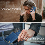 AUTSPACE For Samsung Galaxy S24 / Galaxy S25 Case  A13 Vintage Leather Back Cover with Magnetic Detachable Card Bag